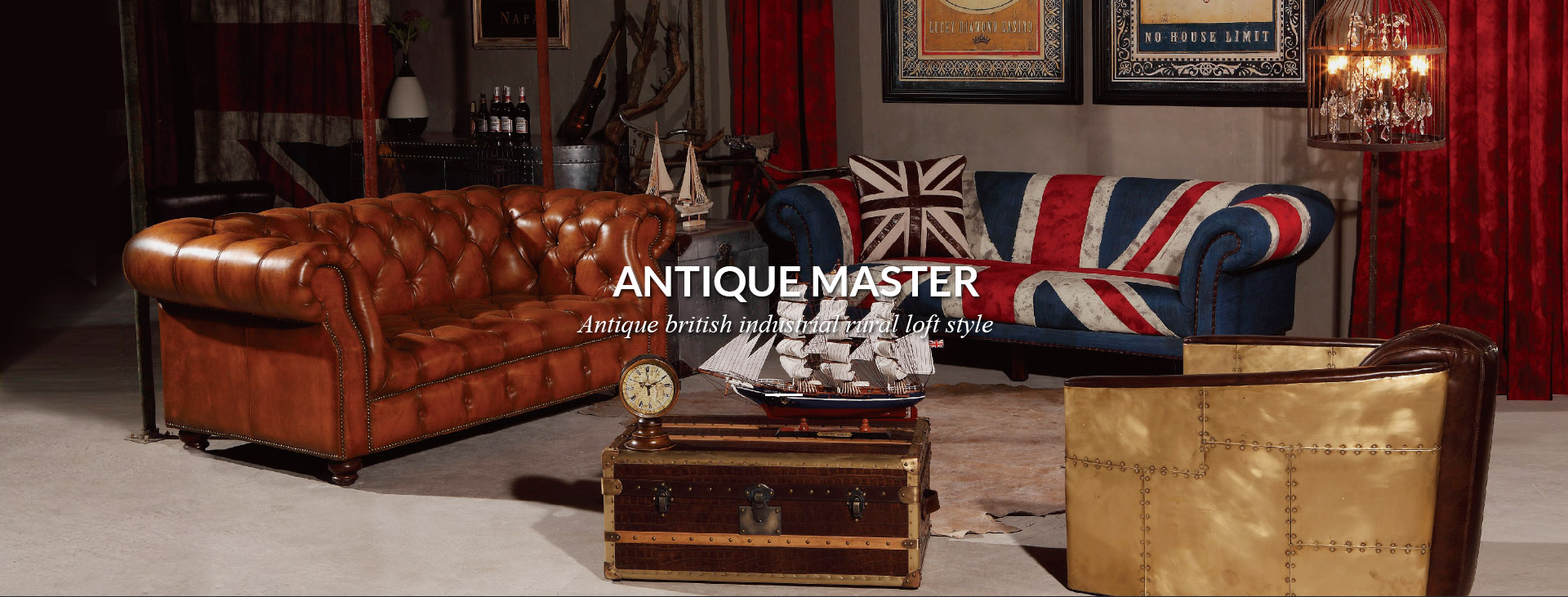 vintage furniture,Chesterfield Sofa in Vintage Leather 3S